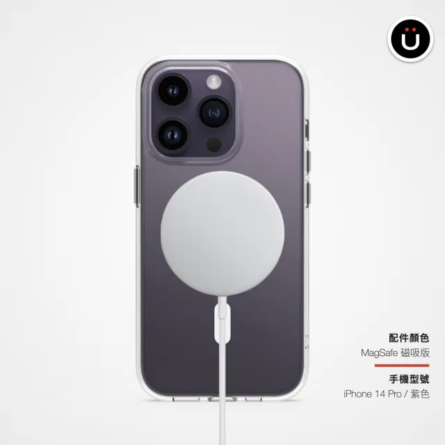 【UNIU】iPhone 14/14 Plus/14 Pro/14 Pro Max  EVO+ MagSafe 光學透明防摔殼 6.1/6.7吋(雙倍超強磁力)