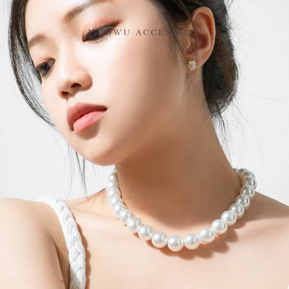 【MEOWU】NC1436 A級玻璃珍珠項鍊 14mm(NC1436)