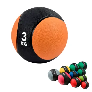 【NutroOne】專業健身藥球- 3公斤(實心橡膠/雙色外觀 /適合全身性訓練)