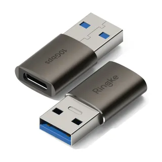 【Ringke】Type-C to USB-A USB-3.2 Gen-2 QC3.0 10Gbps 3A OTG Adapter 鋁合金快充配接適配器轉接頭(2入)