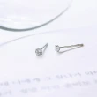 【MiiK】925銀針 耳環 純銀抗敏 免費改矽膠夾《極簡單鑽-0.3cm》(925純銀 純銀耳環 鋯石 單鑽)
