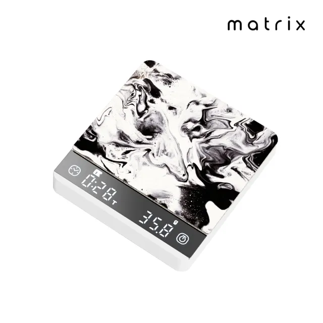 【Matrix】S3 MetaI 手沖義式口袋金屬咖啡電子秤-白(自動計時 流速顯示 金屬機身 迷你小秤)