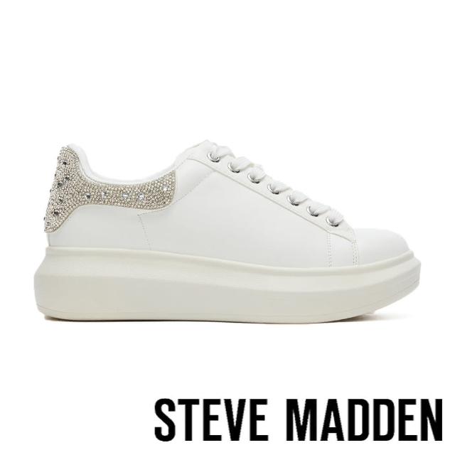 【steve madden】GASP 拼接鑽面後跟休閒鞋(白色)