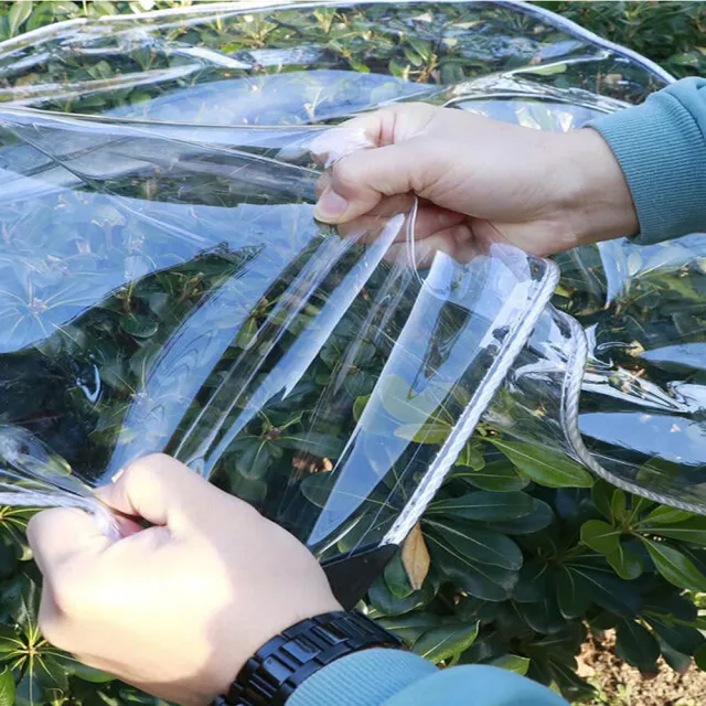 【poko】PVC透明防雨布 1*2m 包邊附綁繩(防水防布 塑膠布 保護膜 雨棚 溫室 陽台遮雨布)