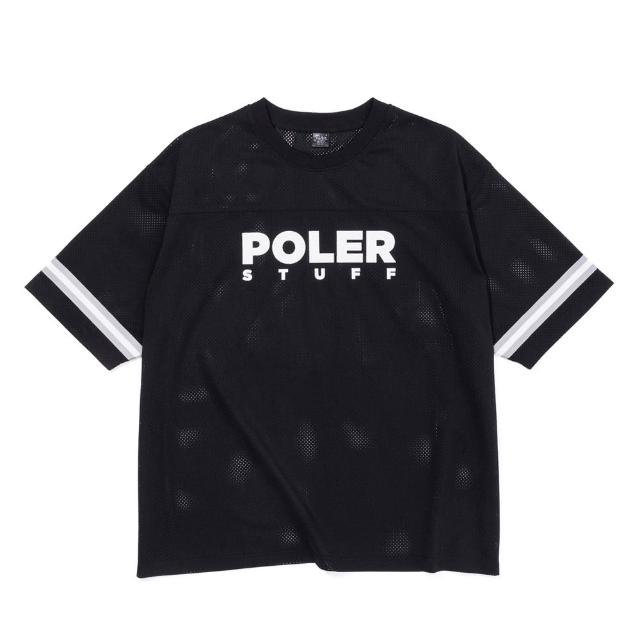 【POLER STUFF】日本限定 MESH JERSEY 戶外時尚網布休閒上衣(黑色)