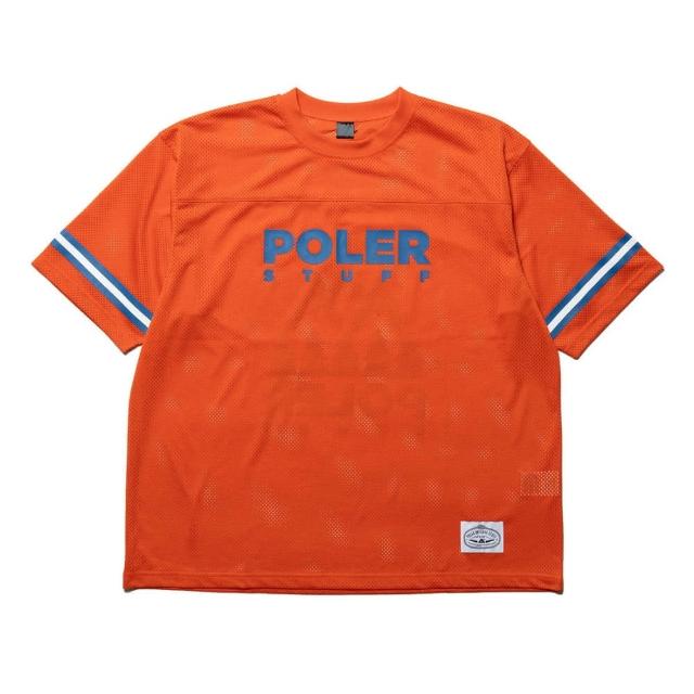 【POLER STUFF】日本限定 MESH JERSEY 戶外時尚網布休閒上衣(橘色)