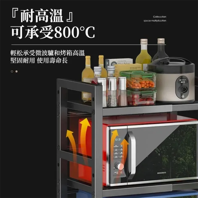 【奧的】伸縮40-63cm微波爐架(廚房置物架/烤箱架/電飯鍋收納架/電器架/廚房收納)