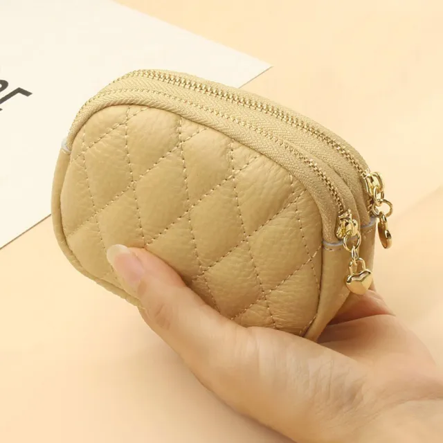 【MoonDy】包包 魚子醬零錢包 零錢包 錢包女 真皮包包 零錢包 雙拉鏈零錢包 牛皮零錢包 小