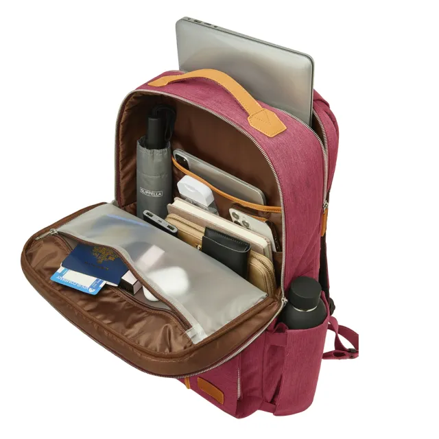 【Nordace】Siena Pro 17 紅色後背包/書包/電腦包 ND1119-3(旅行登山遠足上班上學)