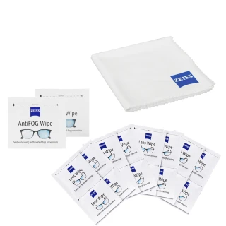 【ZEISS 蔡司】AntiFog Wipes 專業光學清潔防霧拭鏡紙 /30張 + 抗菌拭鏡布 + 拭鏡紙 /50張