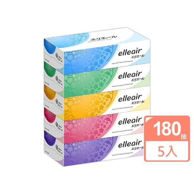 【日本大王】elleair 柔膚盒裝面紙 180抽x5盒