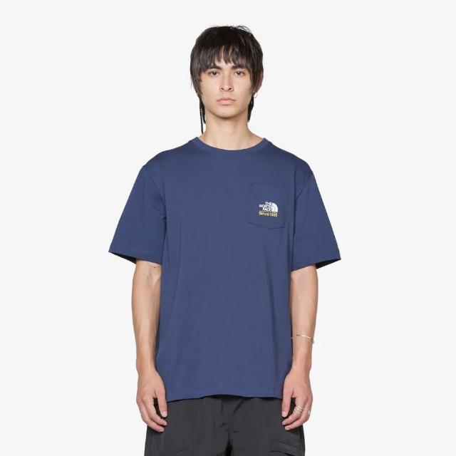 【The North Face】TNF 短袖上衣 胸前LOGO U THE NORTH FACE 1966 POCKET SS TEE -AP男女 藍(NF0A88G48K2)