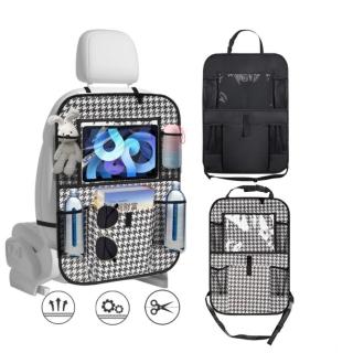 【May Shop】千鳥格創意置物袋汽車用品加厚不織布座椅收納袋(車泊必備)