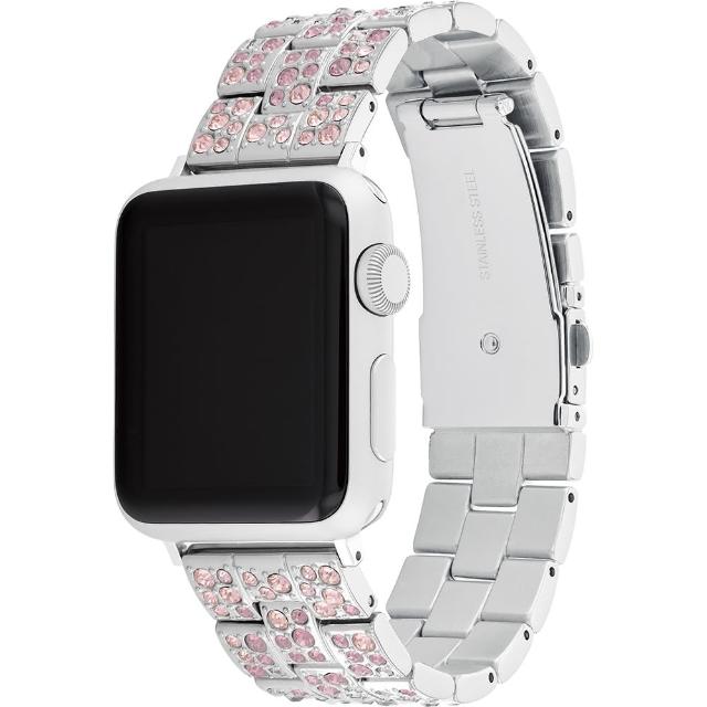 【COACH】Apple Watch 錶帶 38/40/41mm 適用 漸層櫻花粉色水晶 不鏽鋼錶帶 母親節 送禮 禮物(不含手錶)