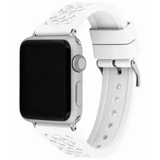 【COACH】Apple Watch 錶帶 38/40mm 適用 矽膠錶帶 - 白色 99狂買節(不含手錶)