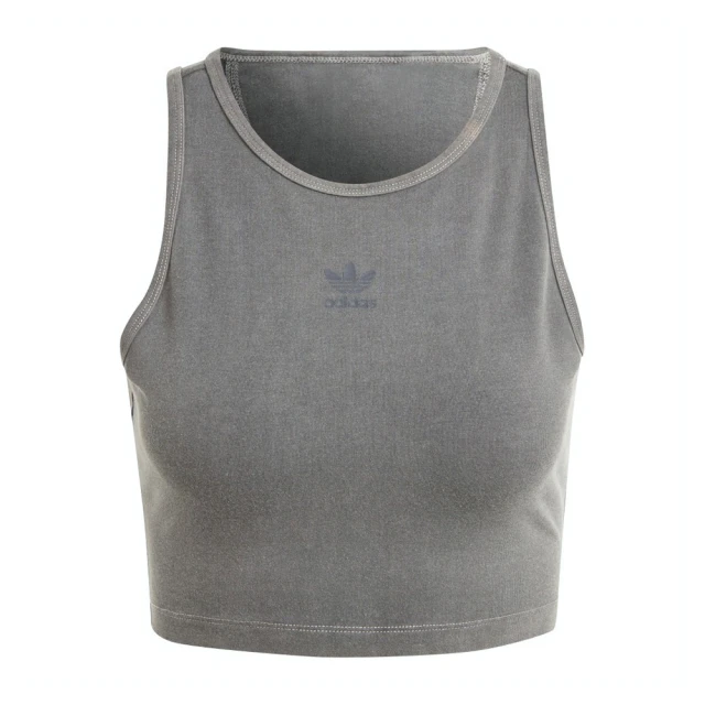 adidas 愛迪達 ESS+ Crop Tank 女 短版 背心 運動 休閒 日常 舒適 基本款 深灰(IU2709)