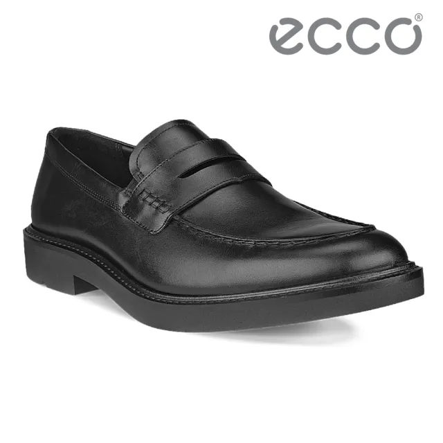 【ecco】METROPOLE LONDON PENNY LO 都會倫敦經典套入式正裝皮鞋 男鞋(黑色 52565401001)