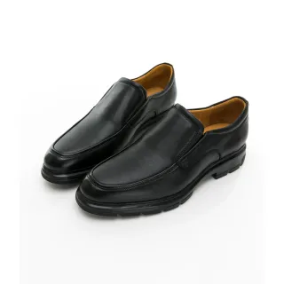 【GEORGE 喬治皮鞋】真皮圓頭U型側切口商務機能紳士鞋 -黑 415013CZ10