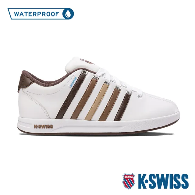 【K-SWISS】防水運動鞋 Court Pro WP(-男-白/咖啡)