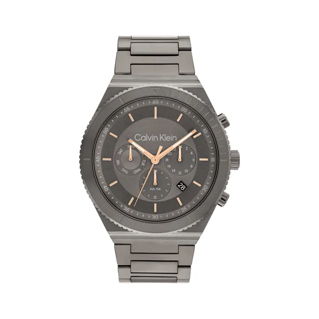【Calvin Klein 凱文克萊】原廠正貨 低調奢華 質感灰 不鏽鋼 男士腕錶(25200304)