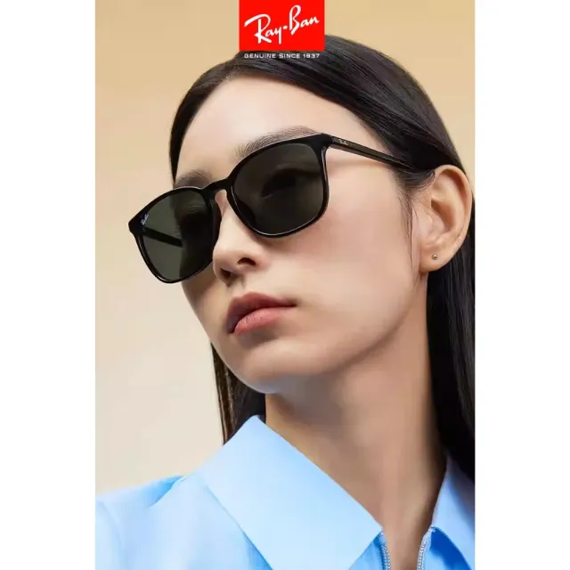 【RayBan 雷朋】方形膠框太陽眼鏡(RB4387F-901/71 55mm)