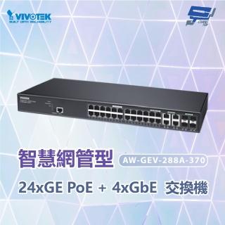 【CHANG YUN 昌運】VIVOTEK 晶睿 AW-GEV-288A-370管理型PoE交換器