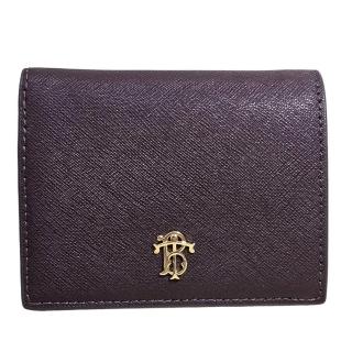 【TORY BURCH】TB 專櫃新款 防刮 經典TB金屬LOGO翻蓋零錢袋短夾(贈原廠紙袋母親節送禮)