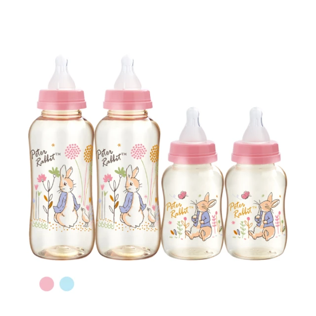 奇哥 比得兔PPSU標準奶瓶4入組-320ml x2 + 150ml x2(2色選擇)