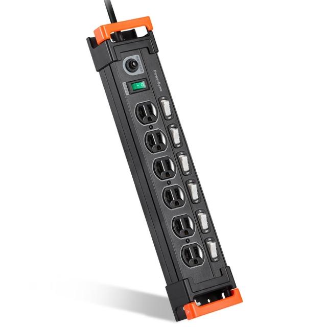 【PowerSync 群加】7開6插鋁合金防雷擊抗搖擺延長線/1.8m(2色)