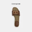【COACH蔻馳官方直營】EVY經典Logo涼鞋-馬鞍棕色/卡其色(CP860)