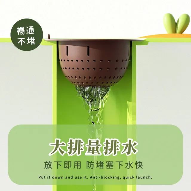 【防堵神器】小蘿蔔快速排水防堵過濾網(地漏蓋 濾水網 防毛髮 防蟲 水槽 排水孔 地漏貼 浴室 廚房 夏天)