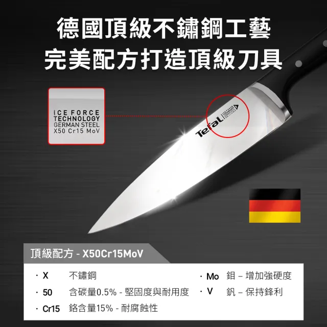 【Tefal 特福】冰鑄不鏽鋼系列主廚刀20CM(10年保固 絕佳品質)