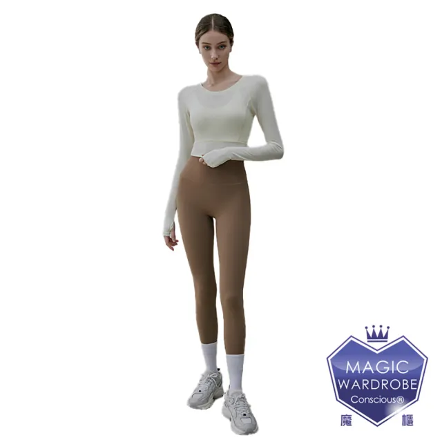 【MAGIC WARDROBE 魔櫃】買1送1-歐美質感-無尷尬線-蜜桃瑜伽褲(運動褲健身褲緊身褲韻律褲-超值2入)