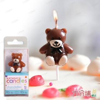 【六分埔禮品】咖啡小熊造型蠟燭-一入組(可愛小熊造型蠟燭生日蛋糕蠟燭韓系萬用蠟燭小熊生日蠟燭)