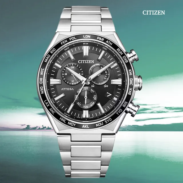【CITIZEN 星辰】GENTS 光動能 鈦 電波對時 計時男錶 父親節 送禮 禮物推薦(CB5966-69E)
