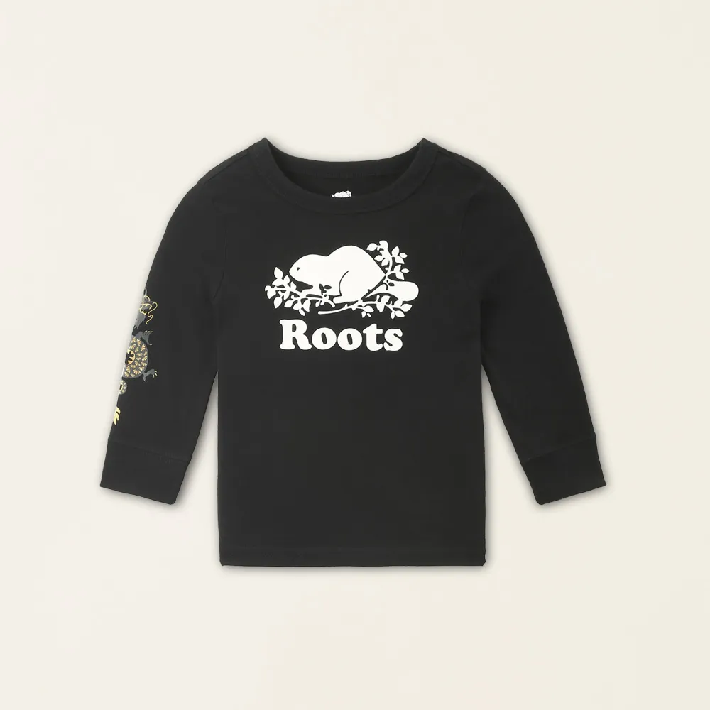 【Roots】Roots 小童-舞龍新春系列 純棉長袖T恤(黑色)