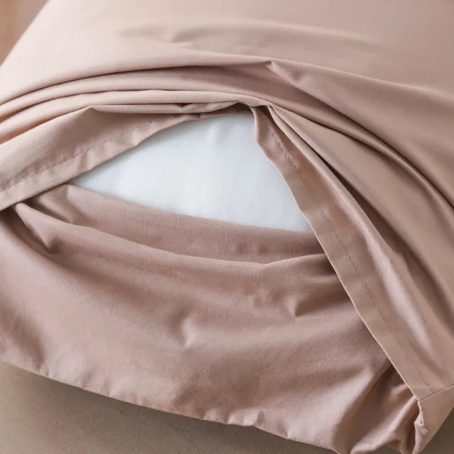 【hoi! 好好生活】台灣製素色棉枕套1入-玫瑰粉 45×75cm