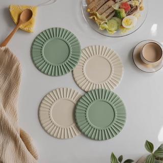 【zozo】2入組 貝殼矽膠隔熱墊16cm(防熱防燙 餐桌隔熱墊 鍋墊 杯墊 餐墊 耐熱墊)