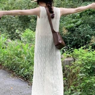 【ONEY 歐妮】★舒適鏤空針織長版背心罩衫(上衣/女裝/外套/夾克/休閒/正式/通勤)
