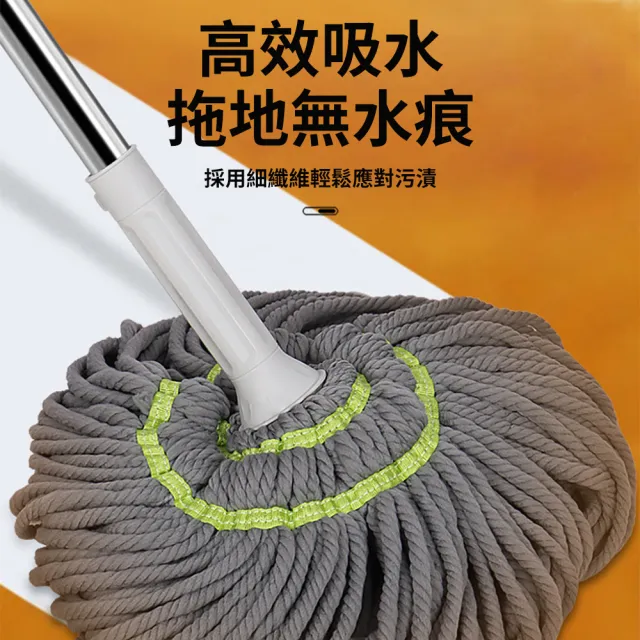 【HH】免手擰旋轉拖把組 乾濕兩用(超吸水纖維拖把布 無死角清潔 吸水拖把)