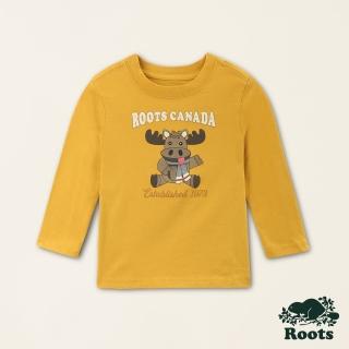 【Roots】Roots 小童-經典傳承系列 可愛圖案長袖上衣(蜂蜜金黃)
