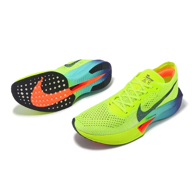 【NIKE 耐吉】競速跑鞋 ZoomX Vaporfly Next% 3 男鞋 綠 藍 碳板 推進 運動鞋(DV4129-700)