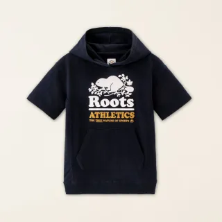 【Roots】Roots小童-#Roots50系列 海狸LOGO有機棉連帽洋裝(軍藍色)