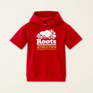 【Roots】Roots小童-#Roots50系列 海狸LOGO有機棉連帽洋裝(紅色)