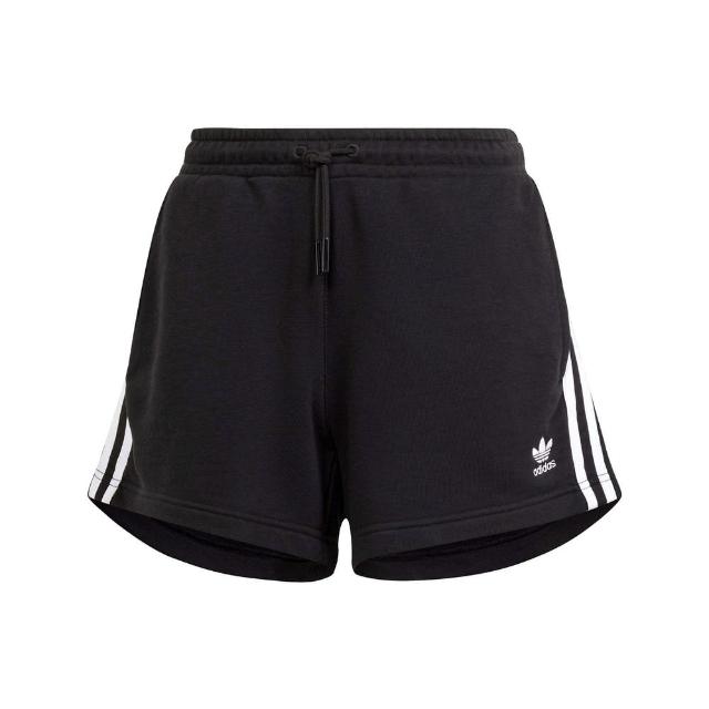 【adidas 愛迪達】3 S Short FT 女 短褲 運動 休閒 三葉草 復古 棉質 舒適 黑(IU2517)