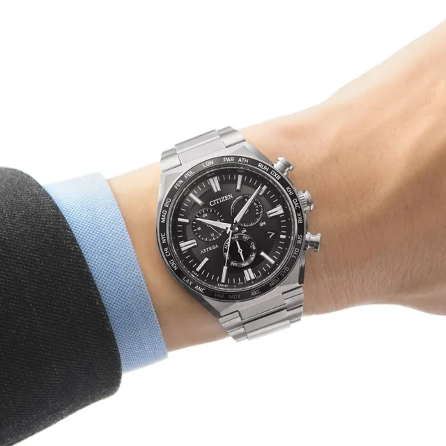 【CITIZEN 星辰】光動能鈦金屬 萬年曆電波錶 41.1mm(CB5966-69E 禮物推薦)