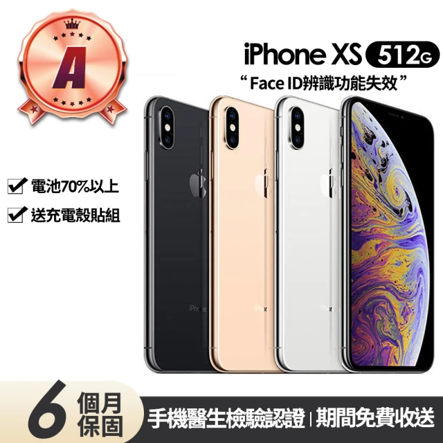 Apple A級福利品 iPhone XS 512G 5.8吋(Face ID功能失效+贈充電組+殼貼)