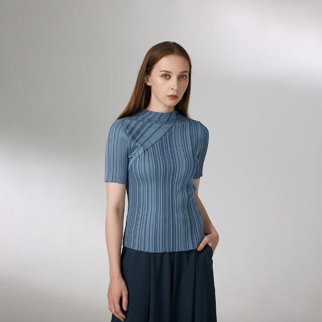 【giordano ladies】24SS_波浪織紋短袖上衣(02354034)