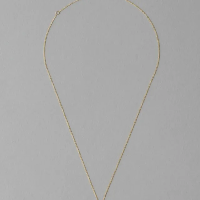 【ete】K10YG Simplify 極簡單鑽包鑲鑽石項鍊(金色)