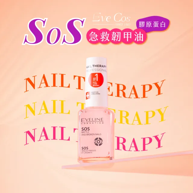 【Eveline Cosmetics】專業美甲護理系列 修護韌甲油/增長油 12ml 再生/SOS/急速增長